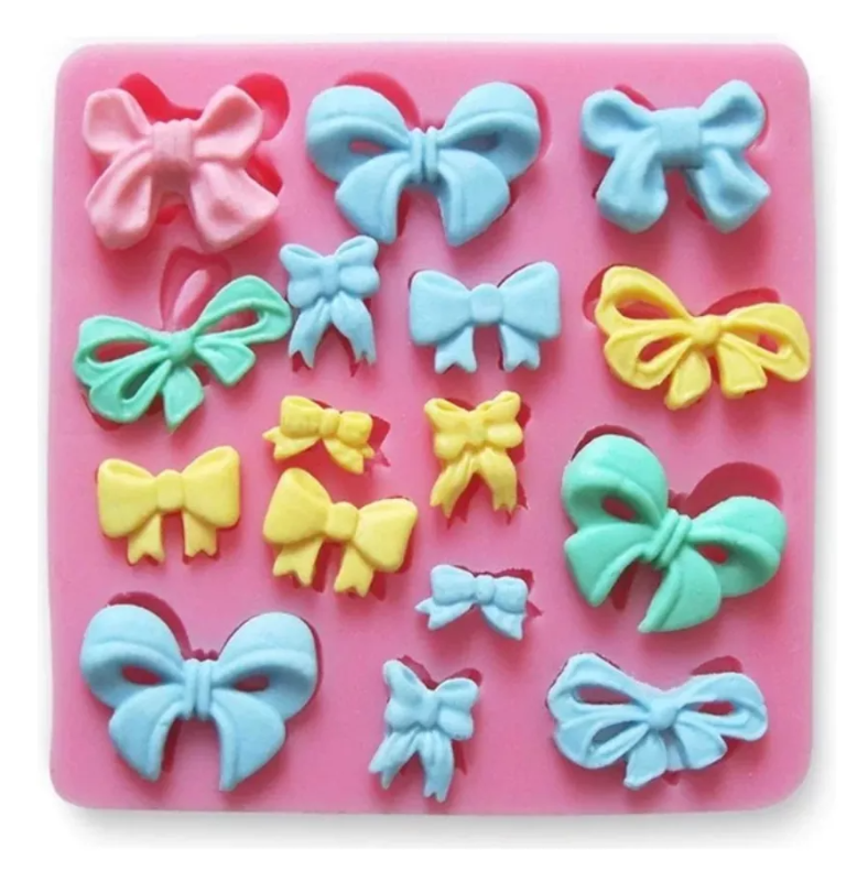 Molde De Silicon En Forma De Moños V8*