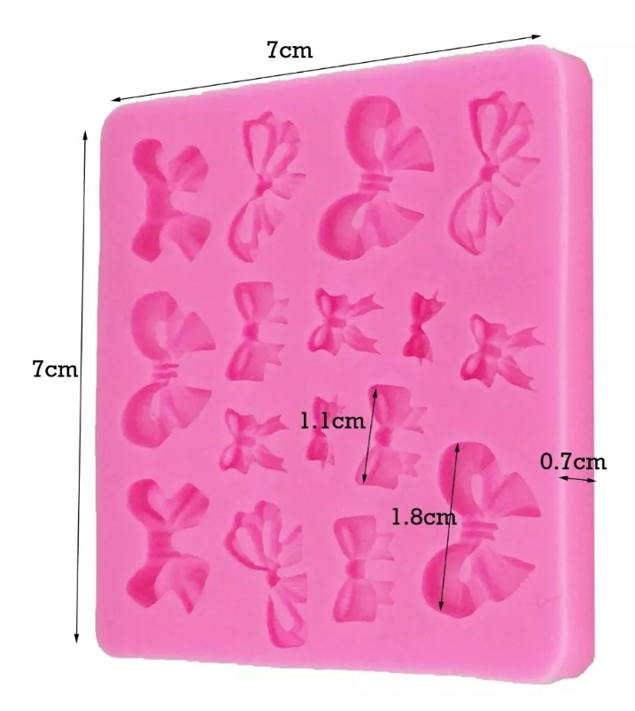 Molde De Silicon En Forma De Moños V8* - Imagen 2