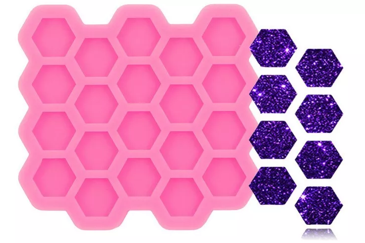 Molde De Silicon Hexágonal Mini Decoración*