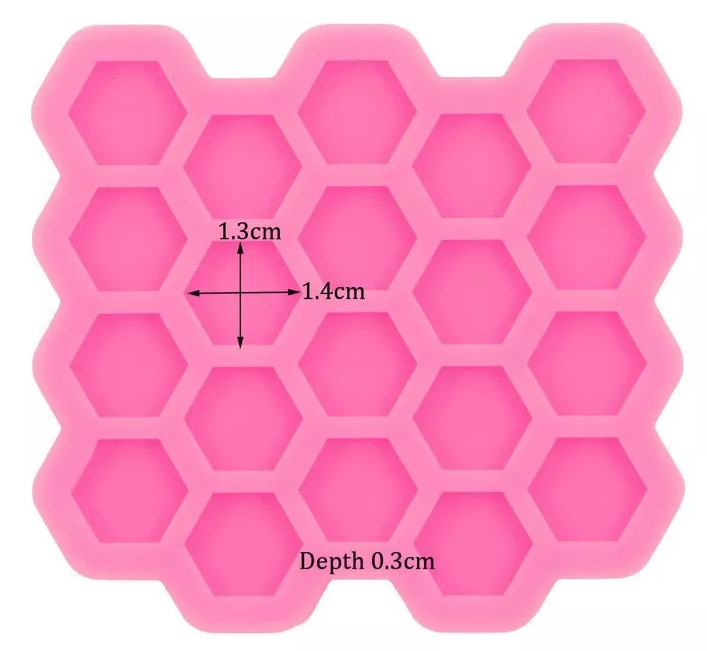 Molde De Silicon Hexágonal Mini Decoración* - Imagen 2