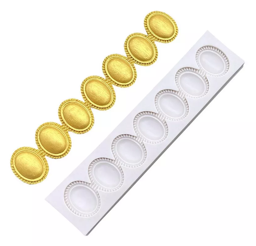 Molde Silicon Collar Diamante Fondant Joyería Camafeo*