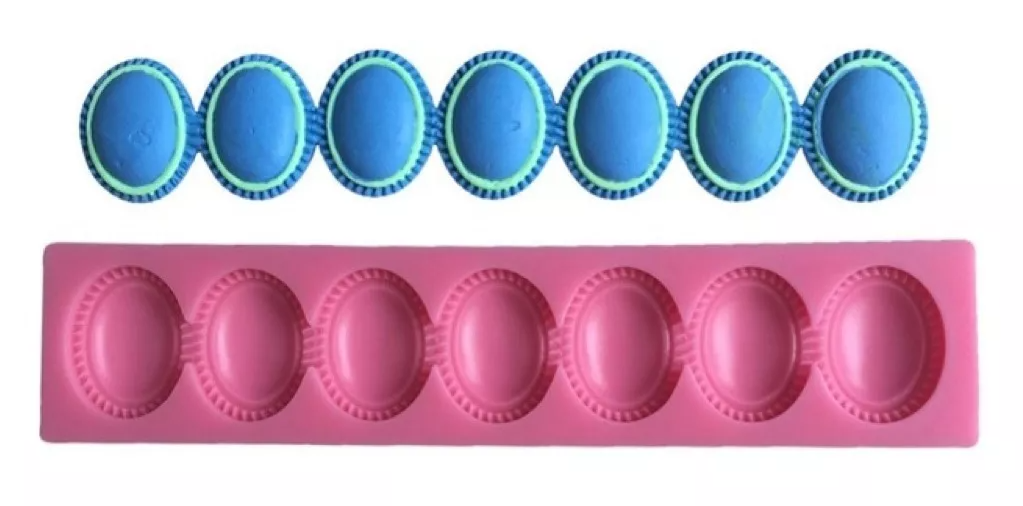 Molde Silicon Collar Diamante Fondant Joyería Camafeo* - Imagen 2