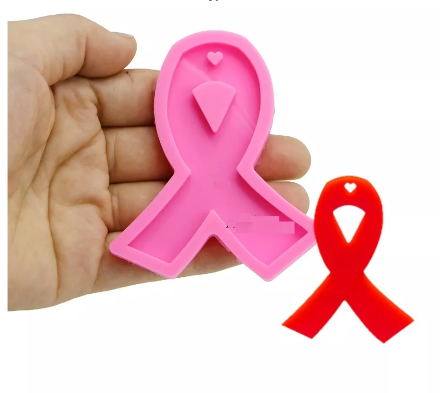 Molde Silicon Símbolo Contra El Cancer Colgar Llavero*