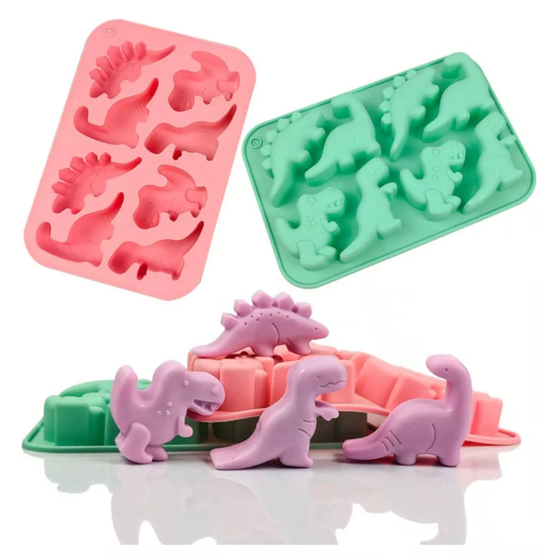 Molde Silicon De Dinosaurios Jabón Decoración*