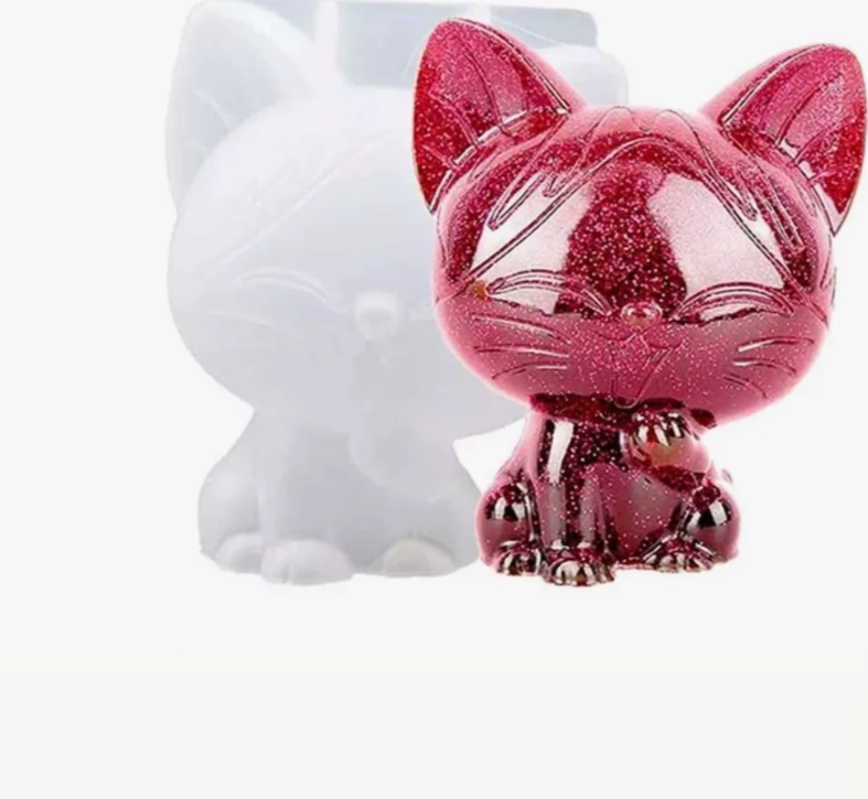 Molde Silicon Diseño Gato 3d Vela Decoración*