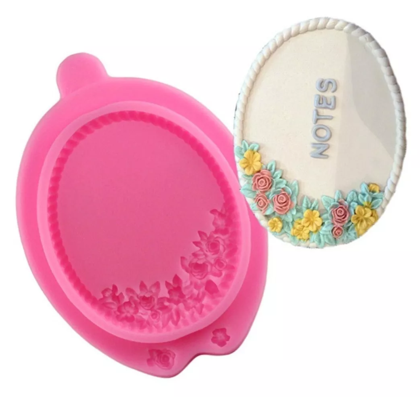 Molde Silicon Marco Pastel Estiqueta Barroco Para Decorar*