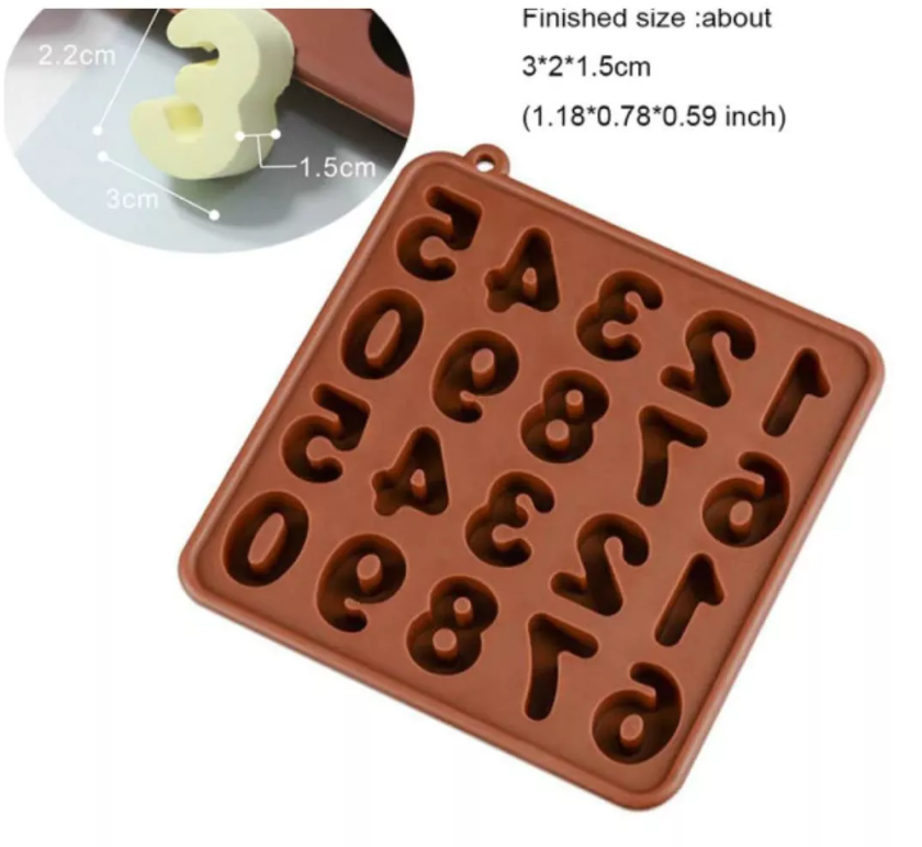 Molde De Silicon De Números Para Hacer Chocolate Fondant* - Imagen 2