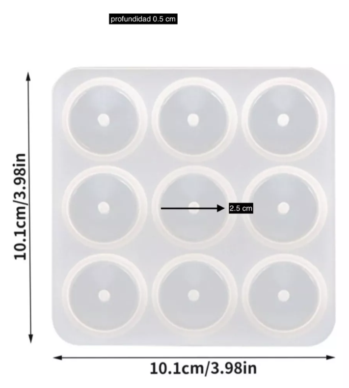 Molde Silicon Colgante Redondo Joyería* - Imagen 4