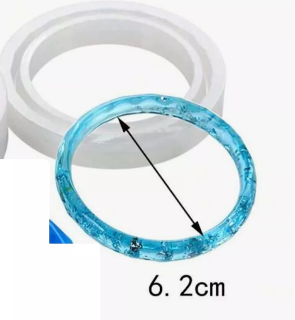 Molde Silicon Resina Pulsera Delgada Faceteada 6.2 Cm X 1 Cm* - Imagen 5