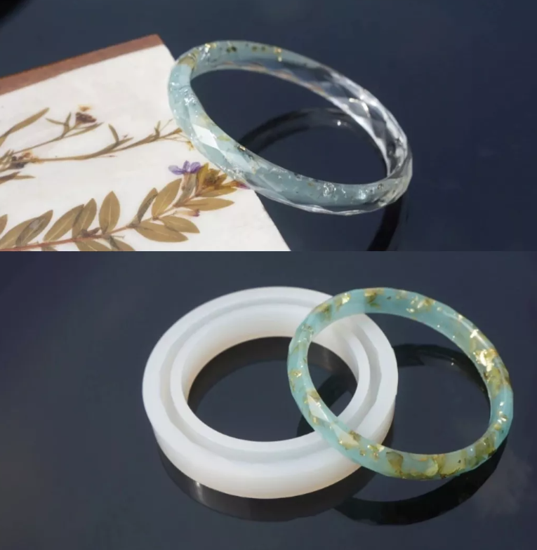 Molde Silicon Resina Pulsera Delgada Faceteada 6.2 Cm X 1 Cm* - Imagen 3