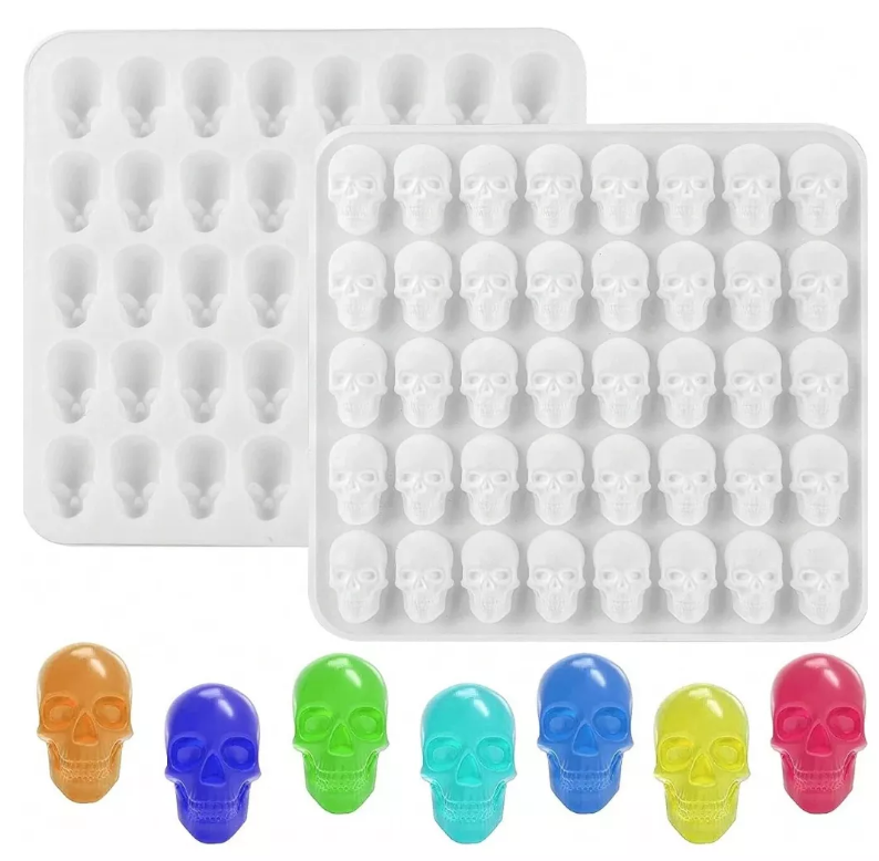 Molde Silicon Forma De Cráneo Calaveras Decoración*