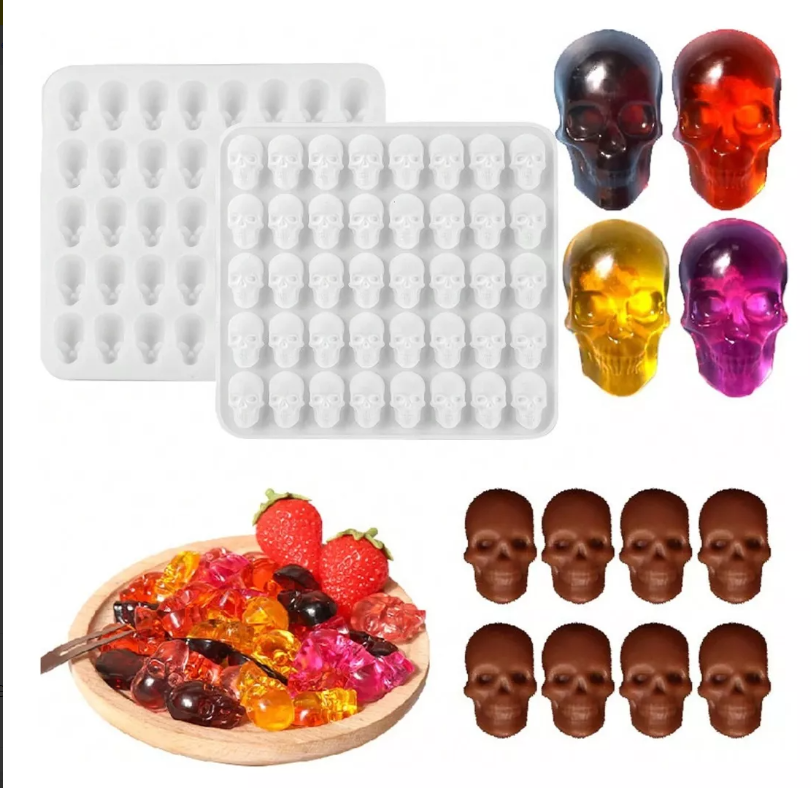 Molde Silicon Forma De Cráneo Calaveras Decoración* - Imagen 3