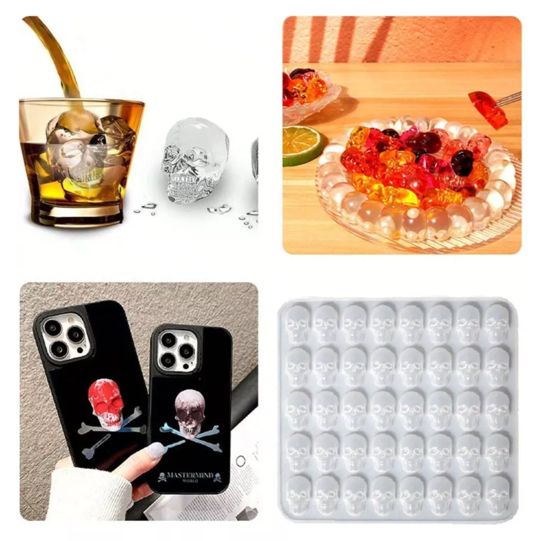 Molde Silicon Forma De Cráneo Calaveras Decoración* - Imagen 2