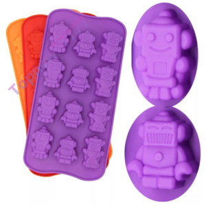Molde De Silicon Para Chocolate Robots*