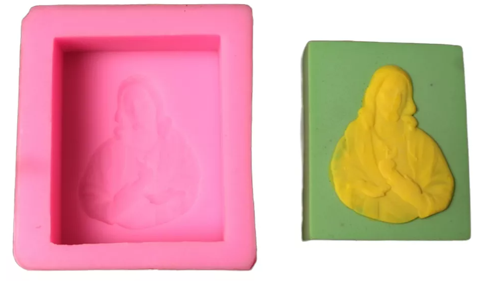 Molde Silicon Rectángulo Jesús 1era Comunión 7.5 X 6 C*