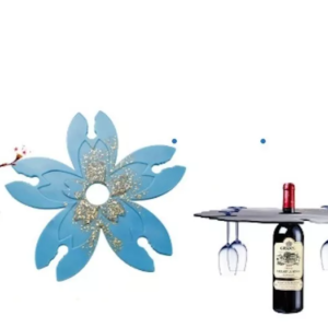 Molde Silicon Diseño Flor Soporte De Botella Y Copas #2*