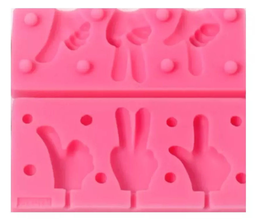 Molde Silicon Manita 3d Símbolos Amor Y Paz Like*