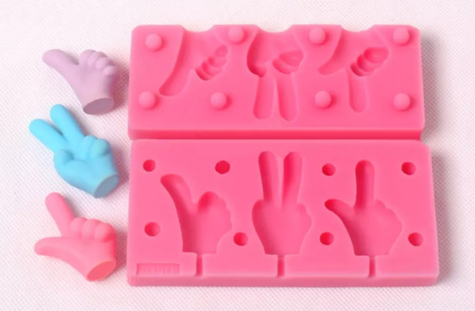 Molde Silicon Manita 3d Símbolos Amor Y Paz Like* - Imagen 2