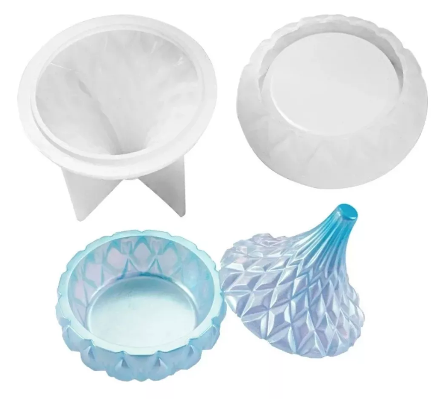 Molde Silicon Cajita Joyero Alhajero Redonda Con Tapa #2* - Imagen 6