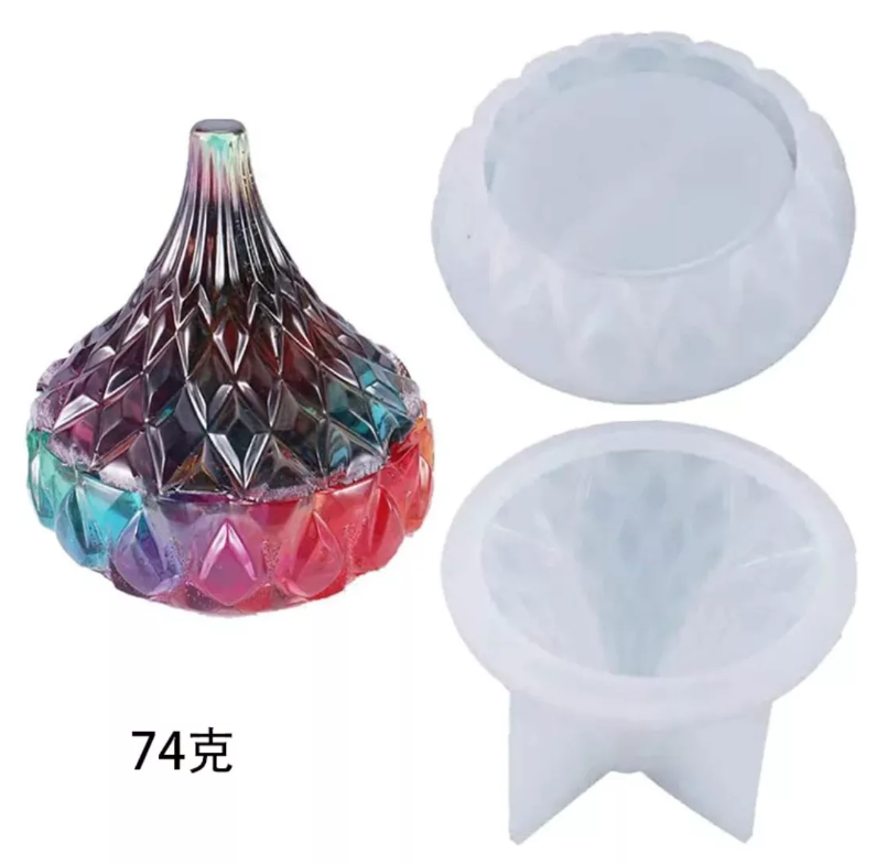 Molde Silicon Cajita Joyero Alhajero Redonda Con Tapa #2* - Imagen 4