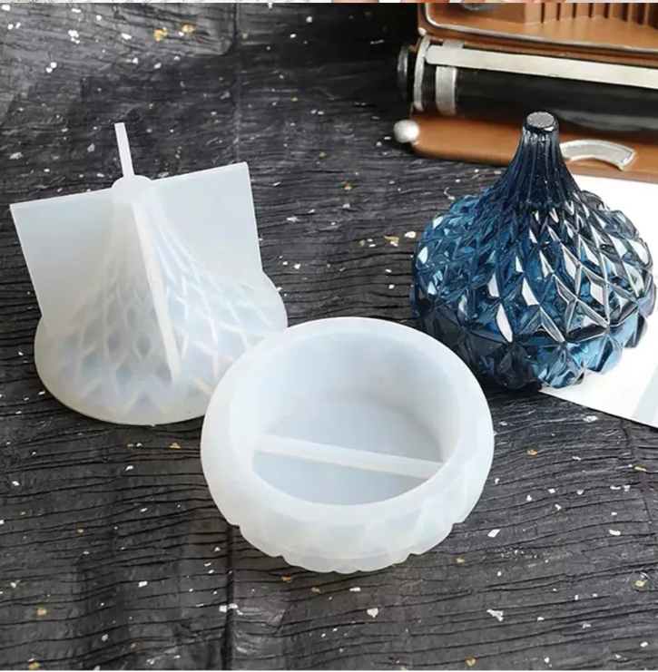 Molde Silicon Cajita Joyero Alhajero Redonda Con Tapa #2* - Imagen 3