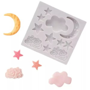 Molde Silicon Estrellas Nube Luna Cielo*