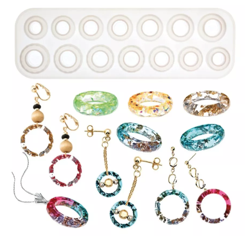 Molde Silicon Forma De Anillos 14 Cavidades*