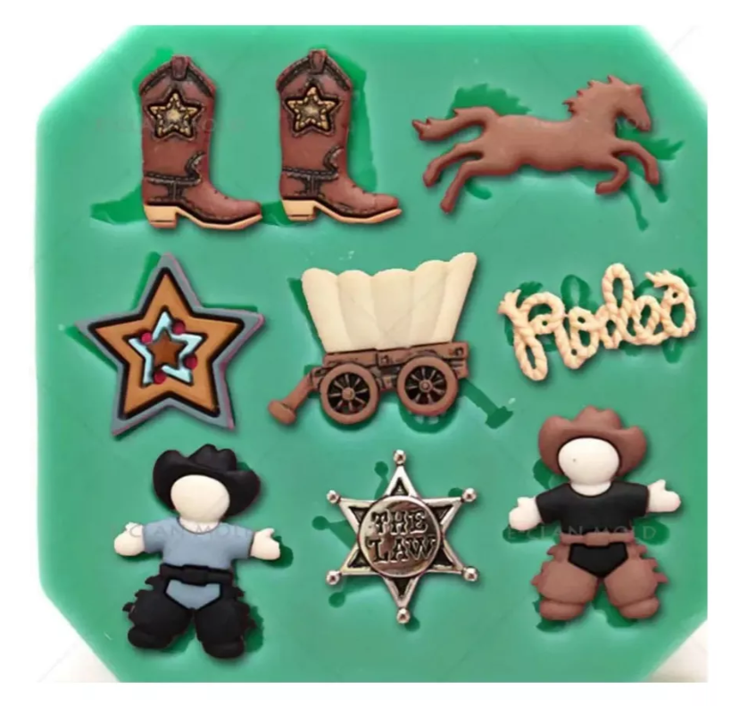 Molde De Silicon Estilo Vaqueros Vaquero Bota #2*