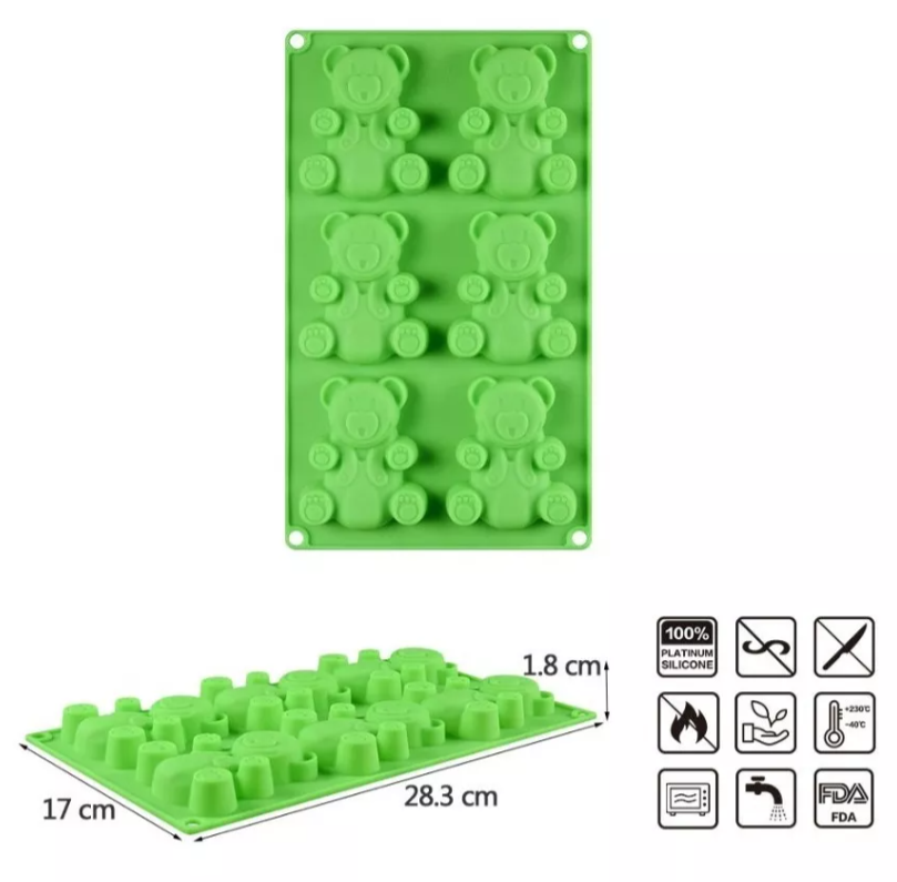 Molde Silicon Oso Ositos 6 Cavidades* - Imagen 3