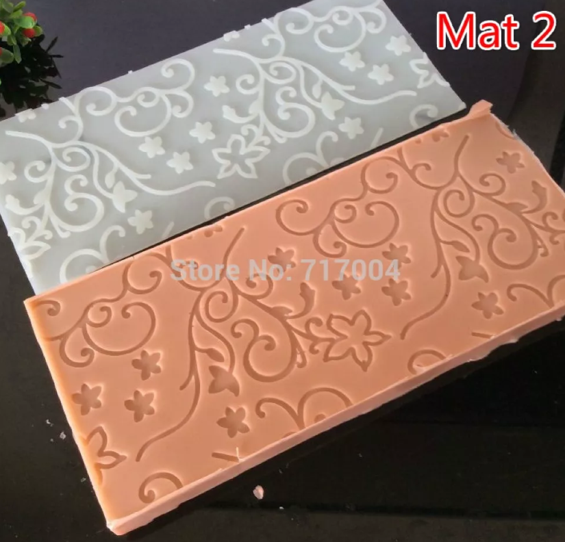 Molde Silicon Tapete Textura Diseño De Flores* - Imagen 2