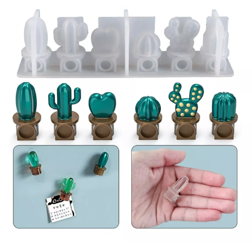 Molde De Silicon Figuras De Cactus Diferentes Estilos*
