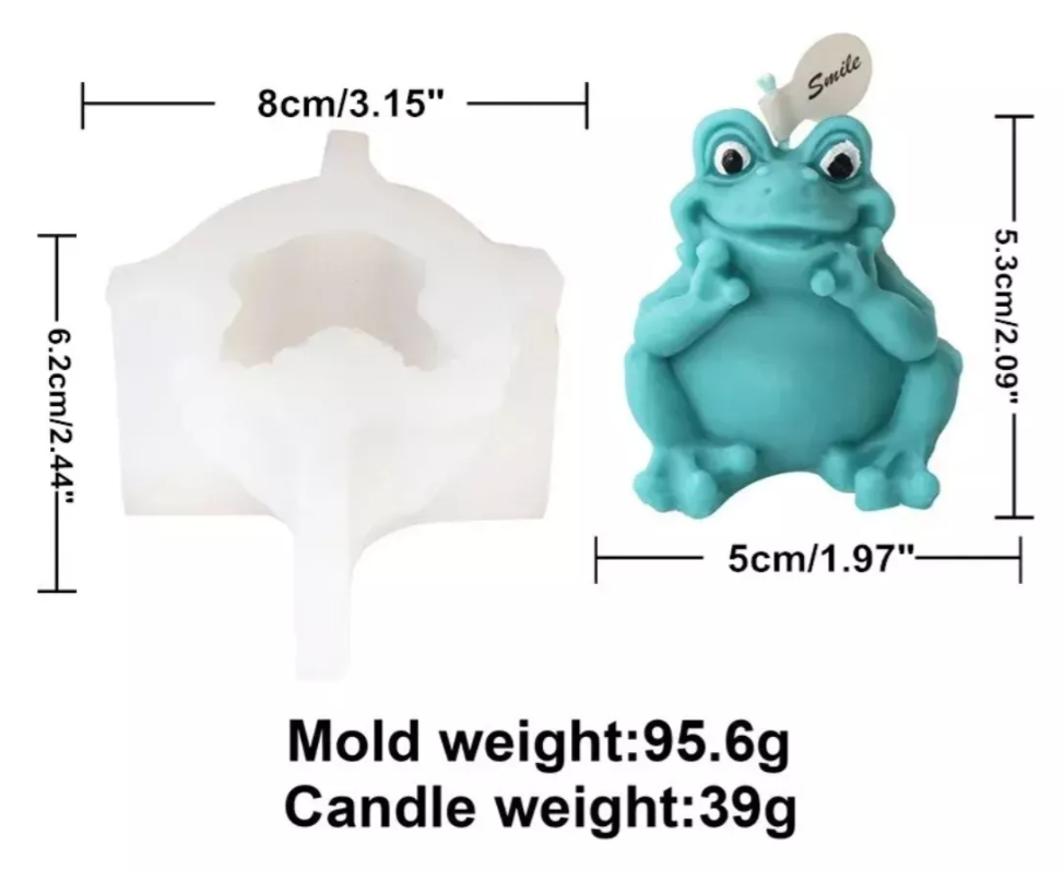 Molde Silicon Forma De Rana Sentada Velas Decoración* - Imagen 2
