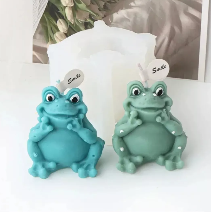 Molde Silicon Forma De Rana Sentada Velas Decoración* - Imagen 3