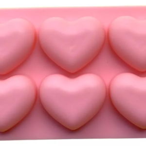 Molde De Silicon 6 Corazones Chocolate Jabones #2*