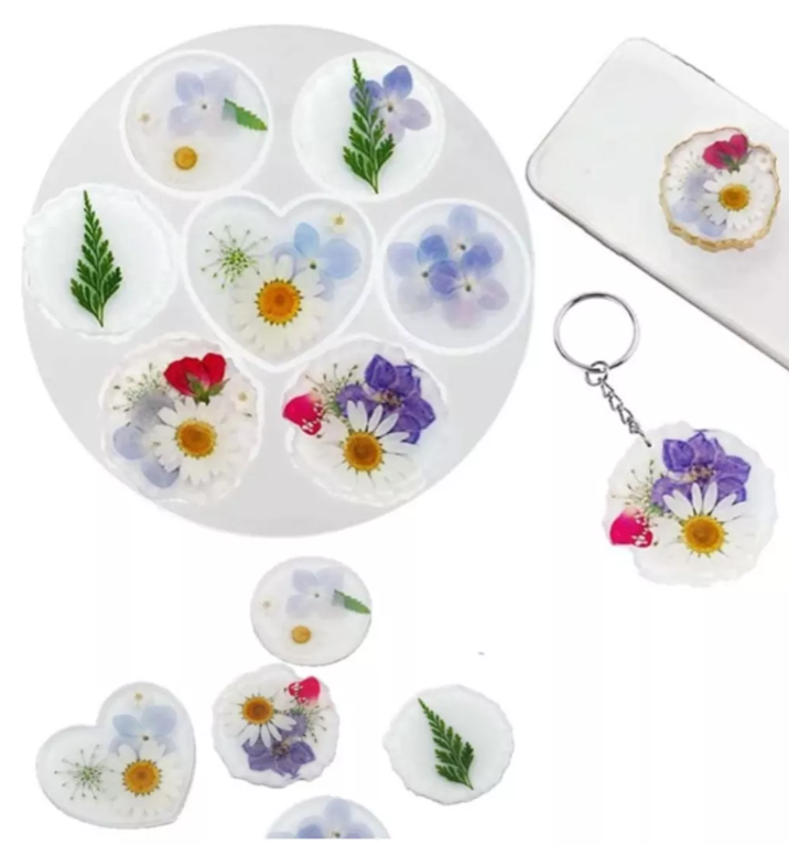 Moldes Redondo De Resina Soporte Celular Geoda Socket* - Imagen 2