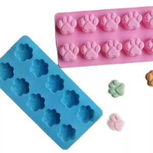 Molde De Silicon De Huellas De Perro Mini Con Corazón**