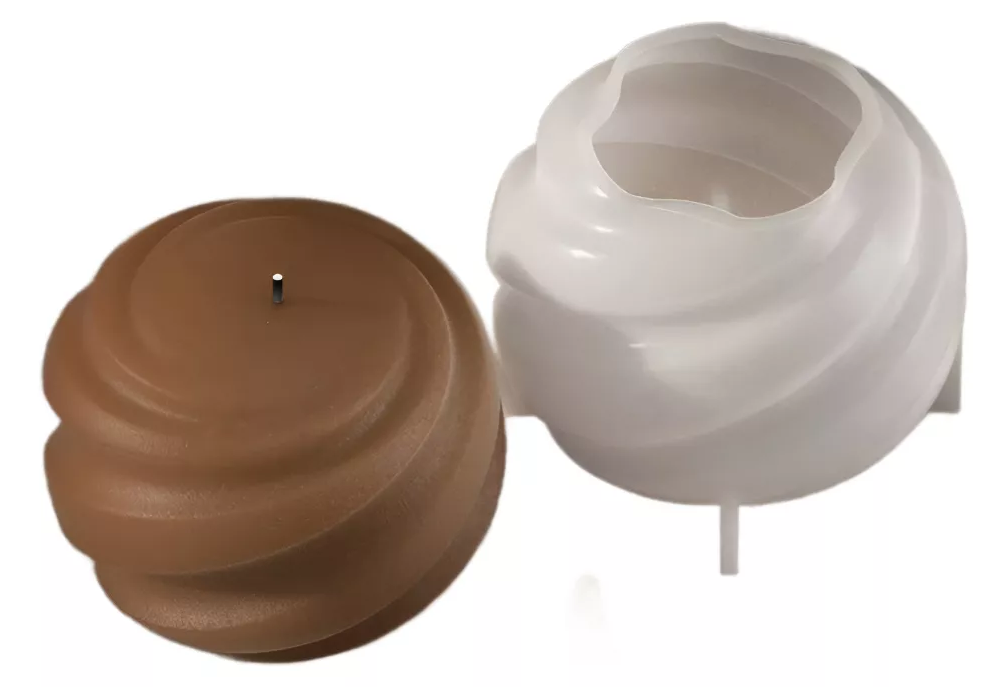 Molde Silicon Con Forma De Bola Tallada Para Vela*