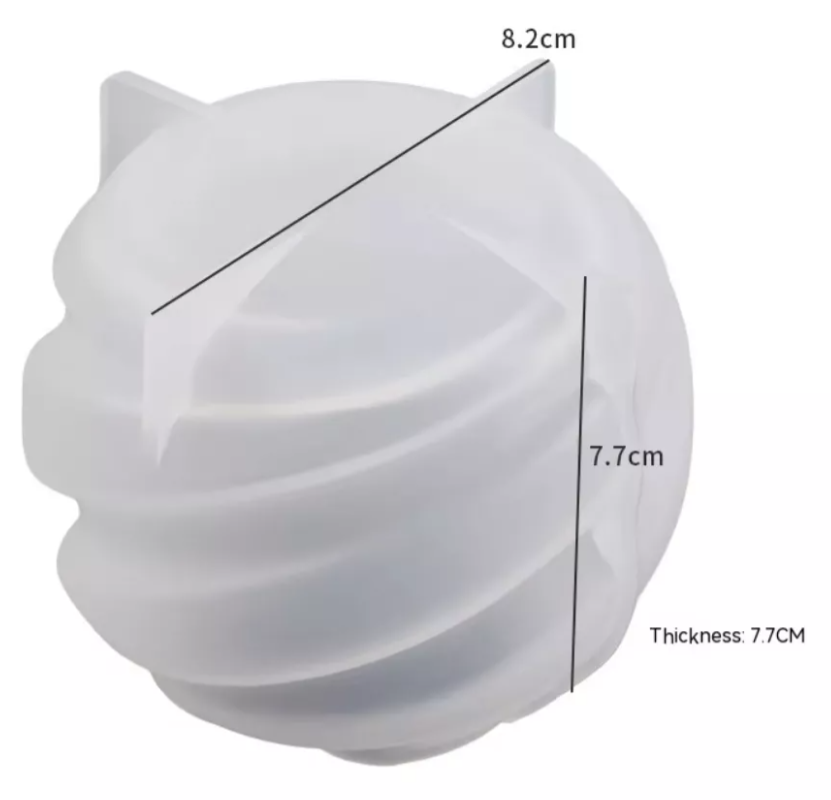 Molde Silicon Con Forma De Bola Tallada Para Vela* - Imagen 2