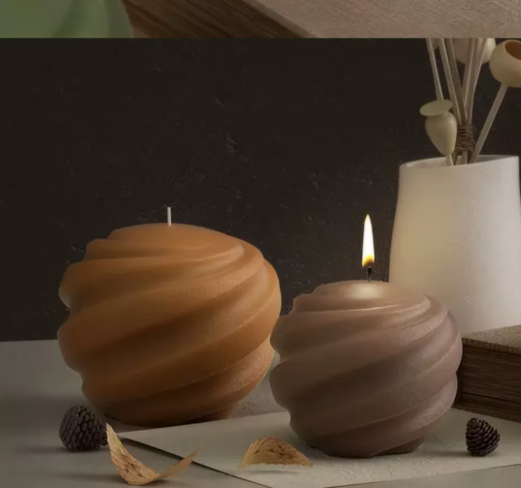 Molde Silicon Con Forma De Bola Tallada Para Vela* - Imagen 3