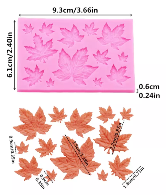 Molde Silicona Forma Hoja De Arce Decoración* - Imagen 2